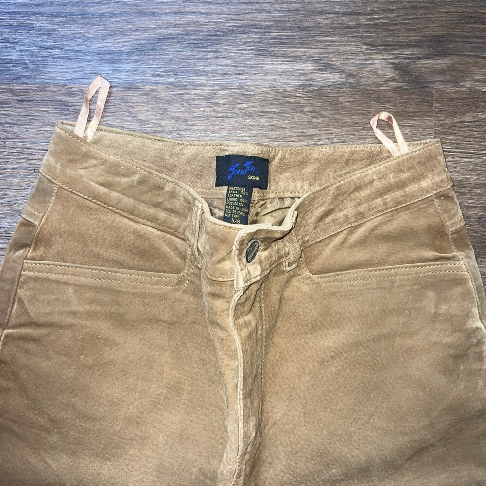 Vintage Women’s Jou Jou Skins Light Brown 100% Suede Leather Pants Size 5/6 - Picture 2 of 13